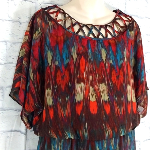 Ronni Nicole Dress Artsy Blousy Loose Fit on Top Sz 8 - Picture 2 of 5